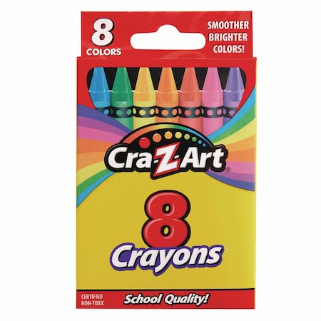 Cra-Z-Art Crayons, 8 Assorted Colors, PK8 1021248